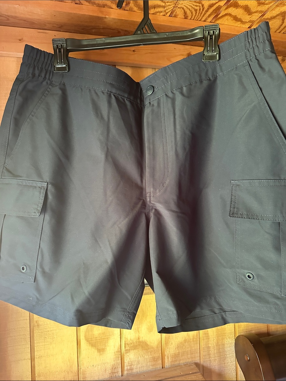 Lands' End Navy Cargo quick dry Shorts with Elastic Waist 8261.5